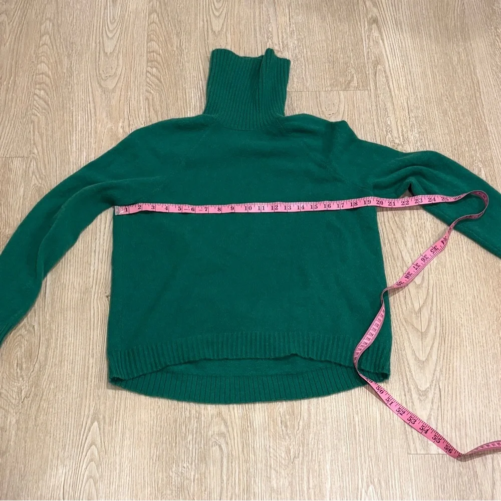 JCREW Wool Blend Raglan Sleeve Green Turtleneck High Low Sweater Size M